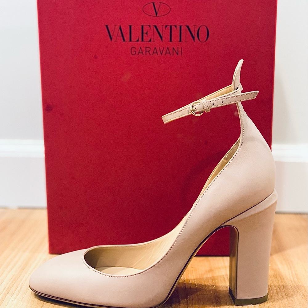 RARE Valentino Tango Leather Ankle Strap Pumps
